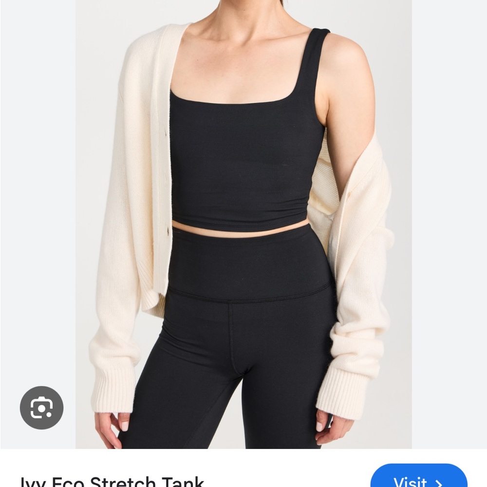 Reformation Black Ivy Ecostretch Cropped  Tank Medium NWT